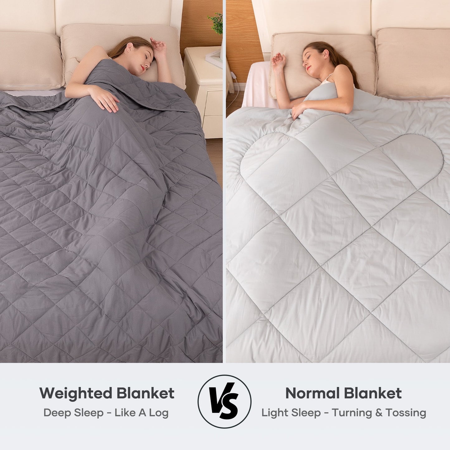 DreamWeight™ 18lb Weighted Blanket – Cooling Comfort for Deep Sleep