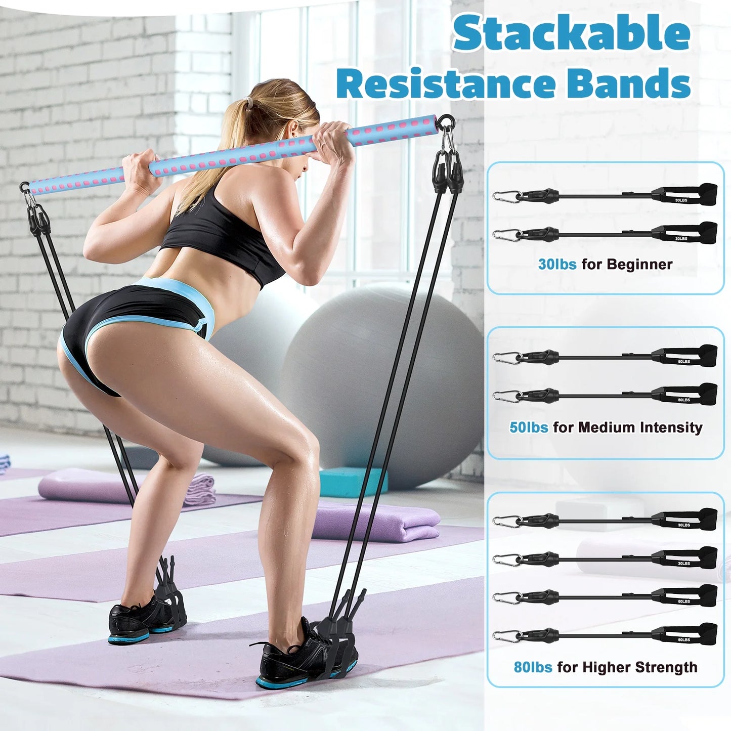 FlexCore™ Portable Pilates Bar – Full-Body Workout Anywhere