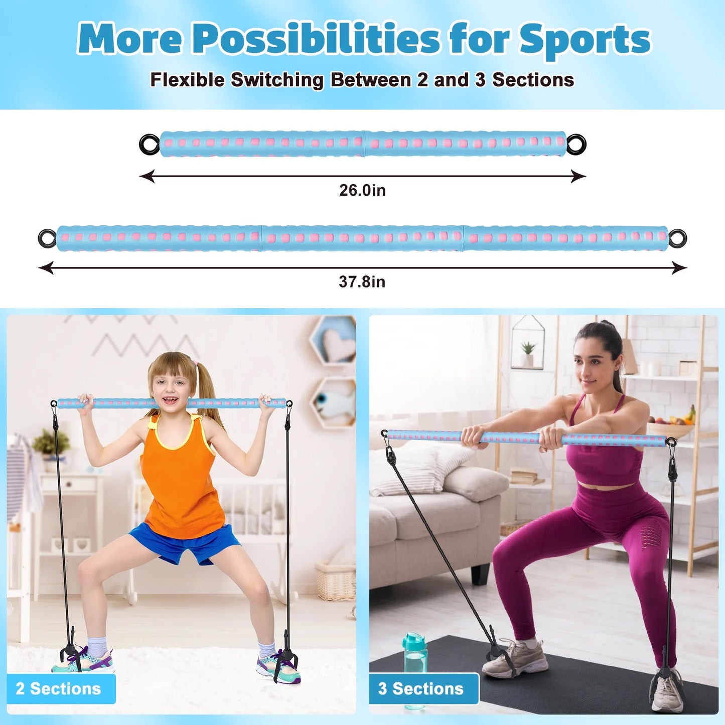 FlexCore™ Portable Pilates Bar – Full-Body Workout Anywhere