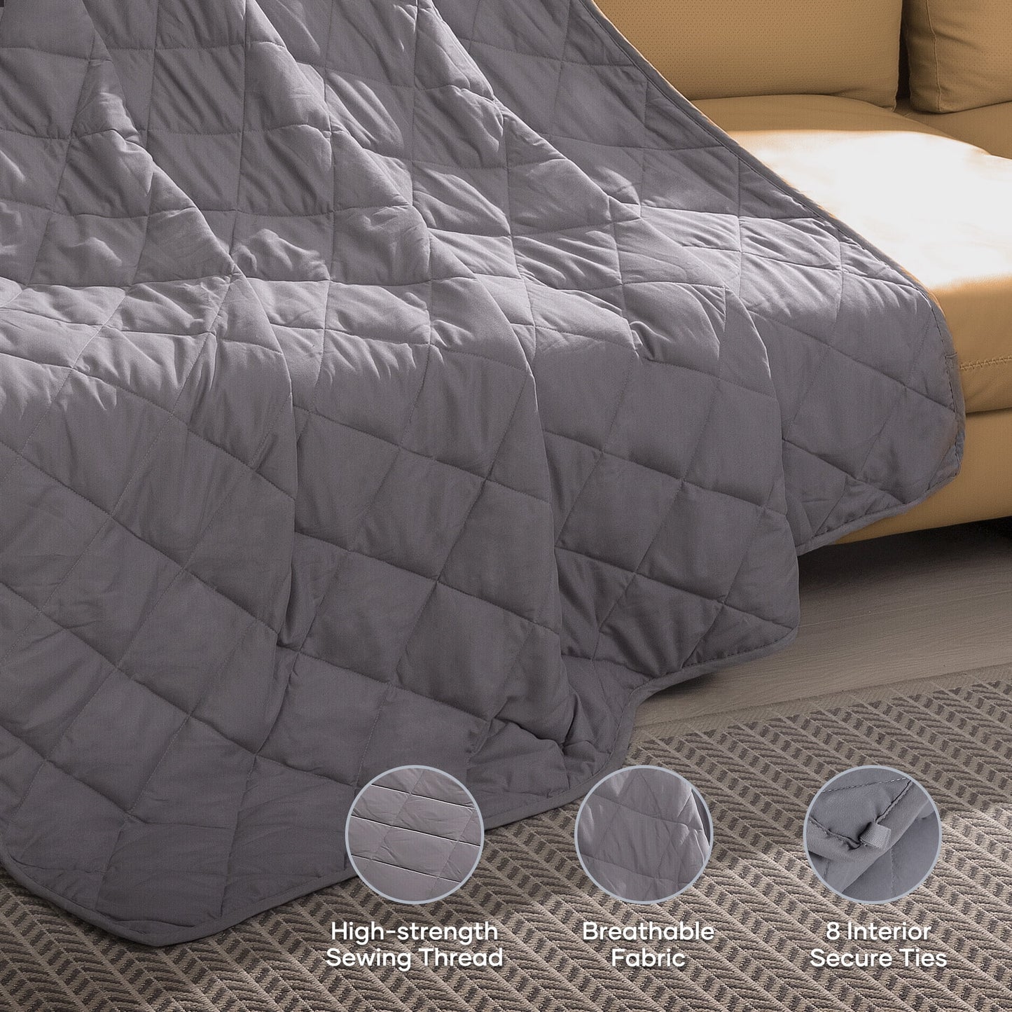 DreamWeight™ 18lb Weighted Blanket – Cooling Comfort for Deep Sleep