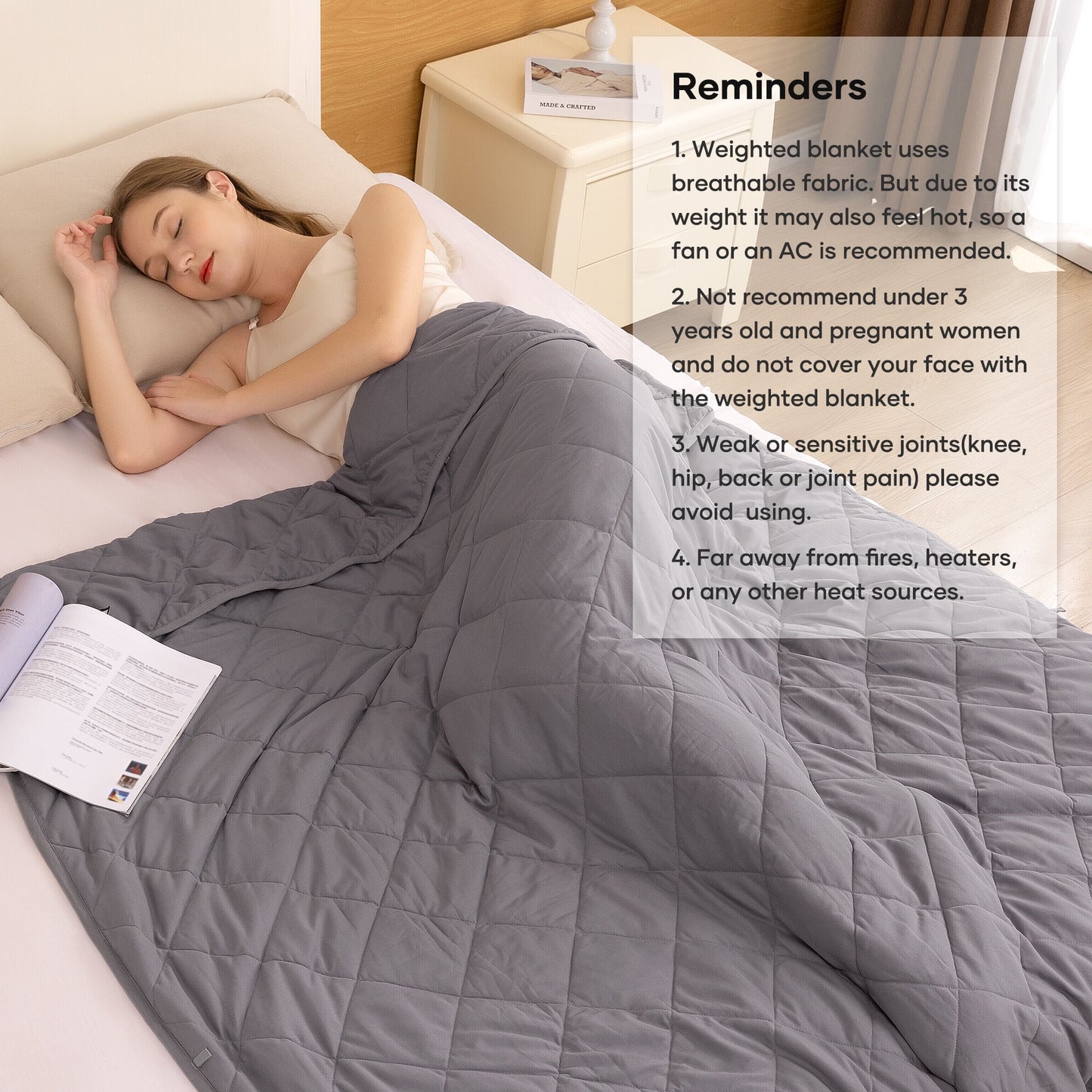 DreamWeight™ 18lb Weighted Blanket – Cooling Comfort for Deep Sleep
