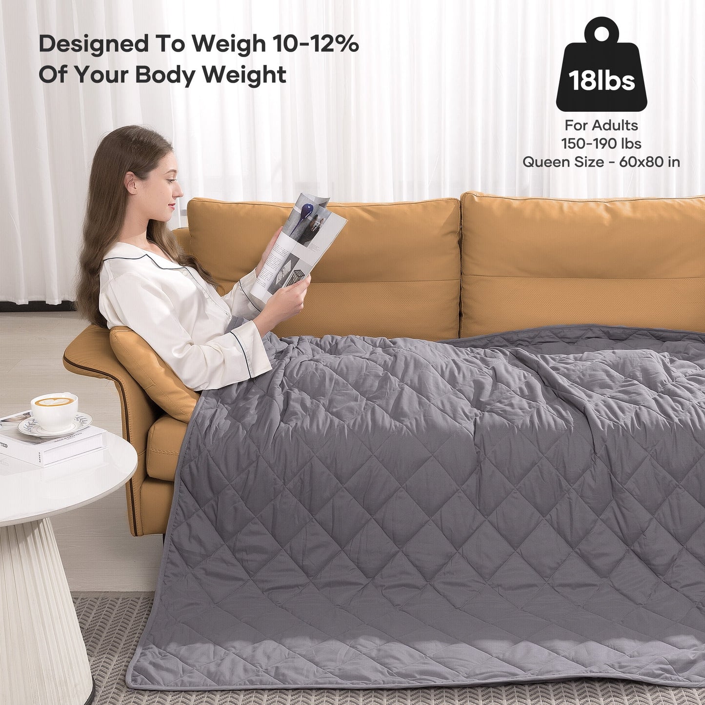 DreamWeight™ 18lb Weighted Blanket – Cooling Comfort for Deep Sleep