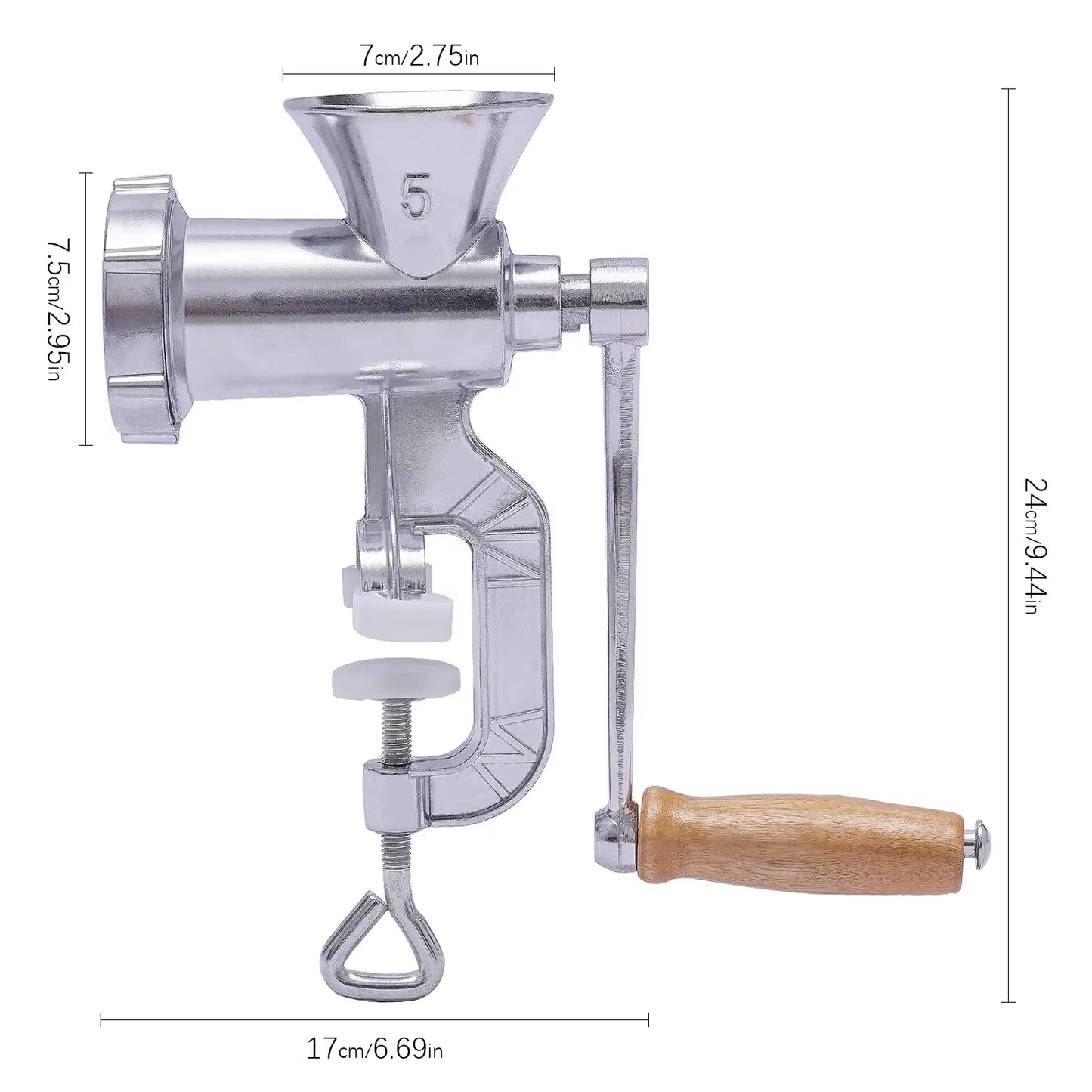 Manual Meat Grinder Aluminium Alloy Kitchen Tool Handheld Sausage Stuffer Household Grinder Food Processor