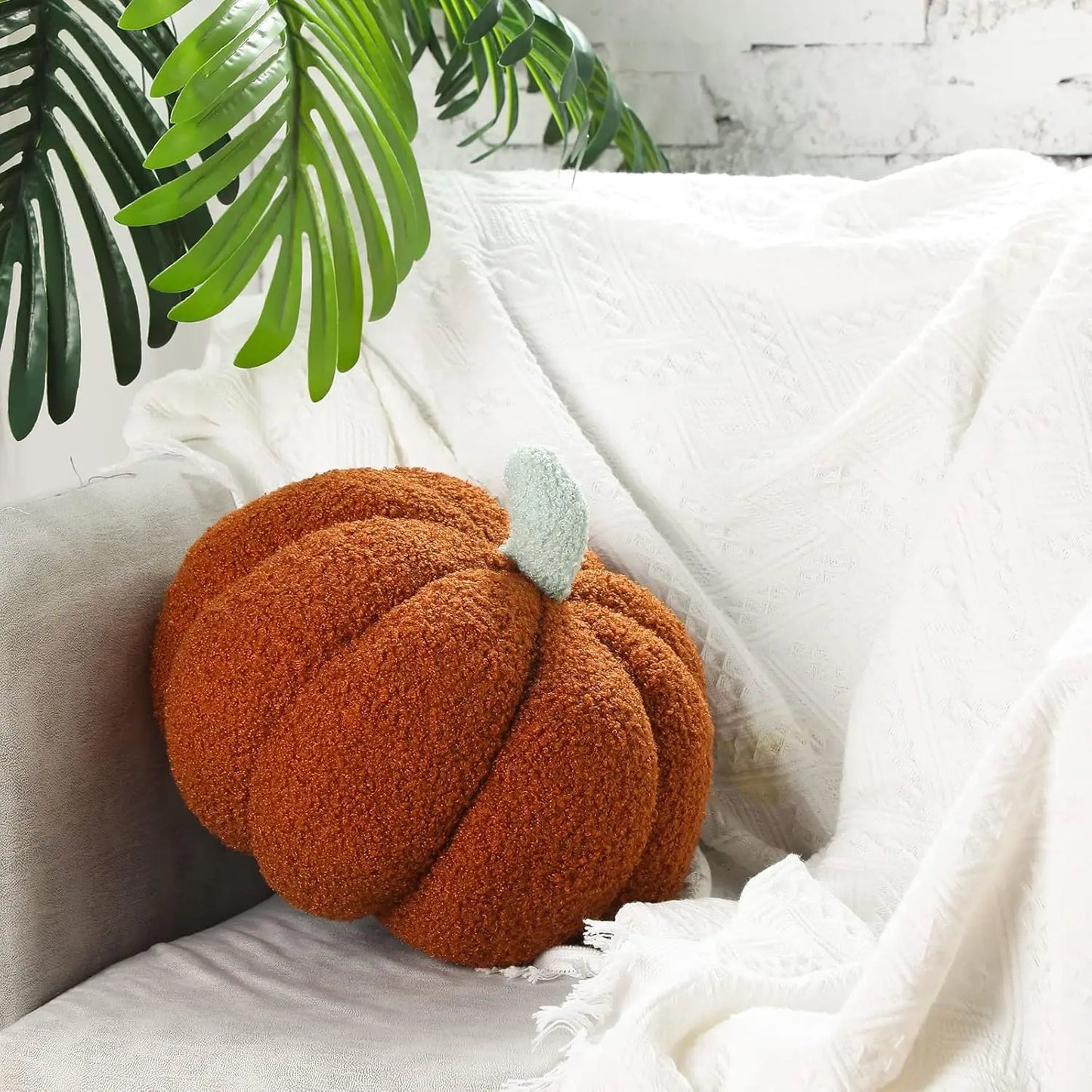 2-Pack 3D Plush Pumpkin Pillows – Fall Decor Cushions for Halloween, Thanksgiving & Christmas