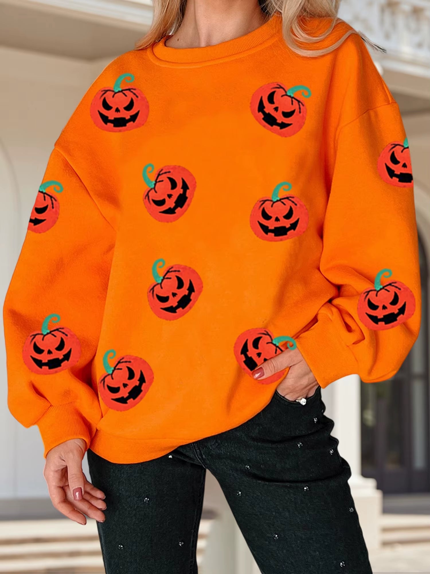 Women S Halloween Oversized Hoodie with Bat Print and Kangaroo Pocket Long Sleeve Pullover Sweatshirt