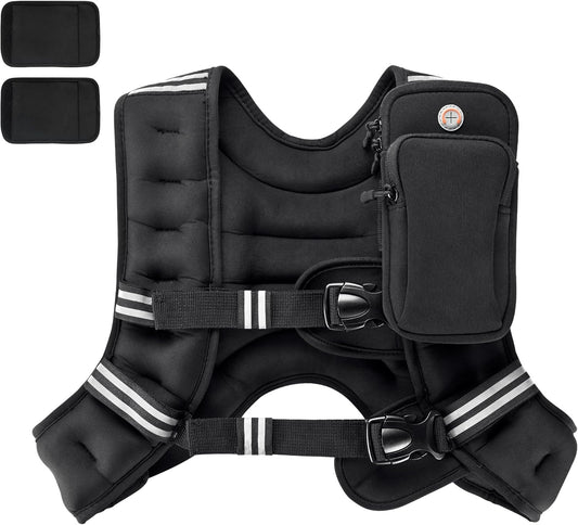 Adjustable Weighted Vest + Ankles/Wrists (16 lb) | Reflective Running + Strength