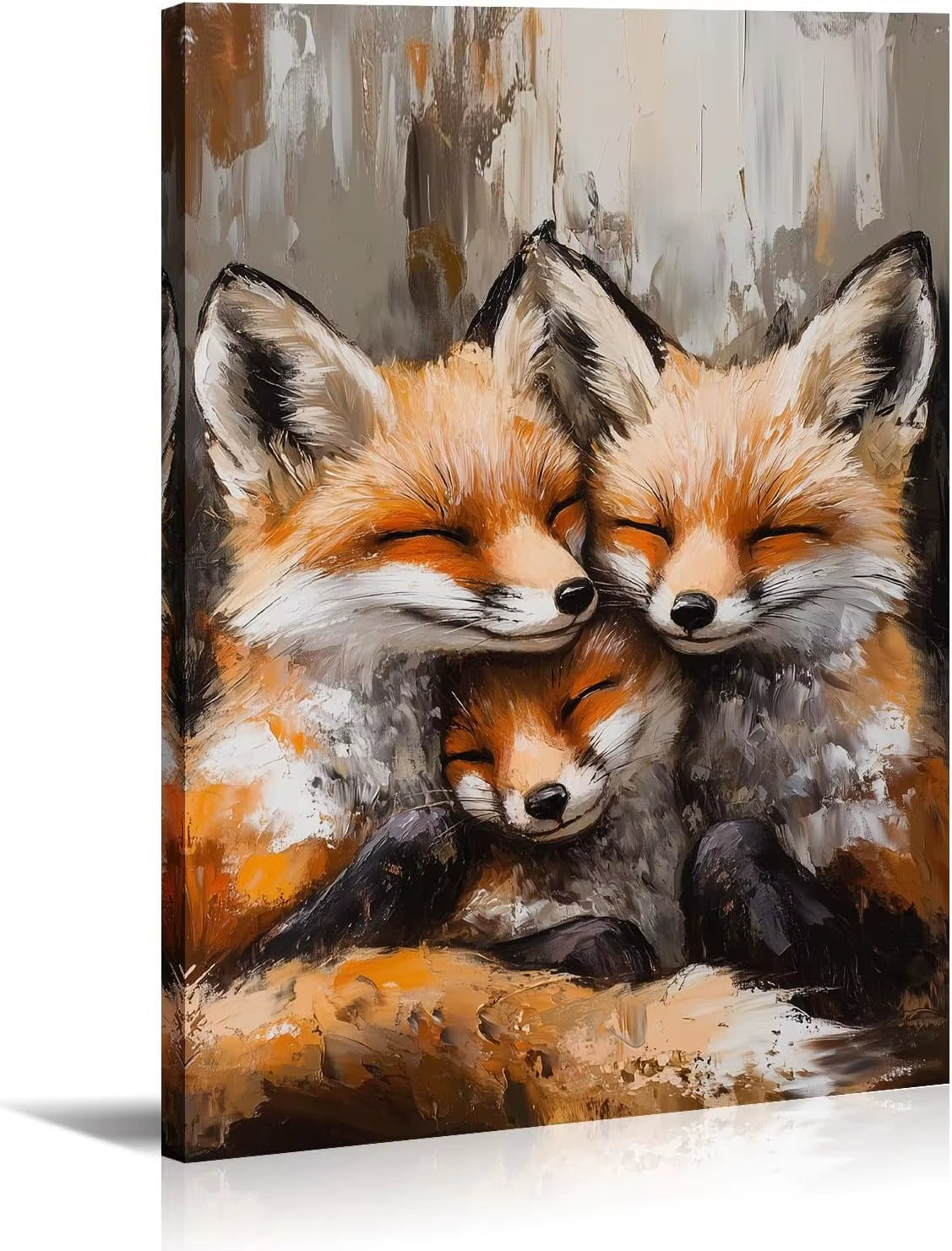 Large Lion Canvas Wall Art Lion & Lioness with Red Rose Flower Picture, Contemporary Animal Painting