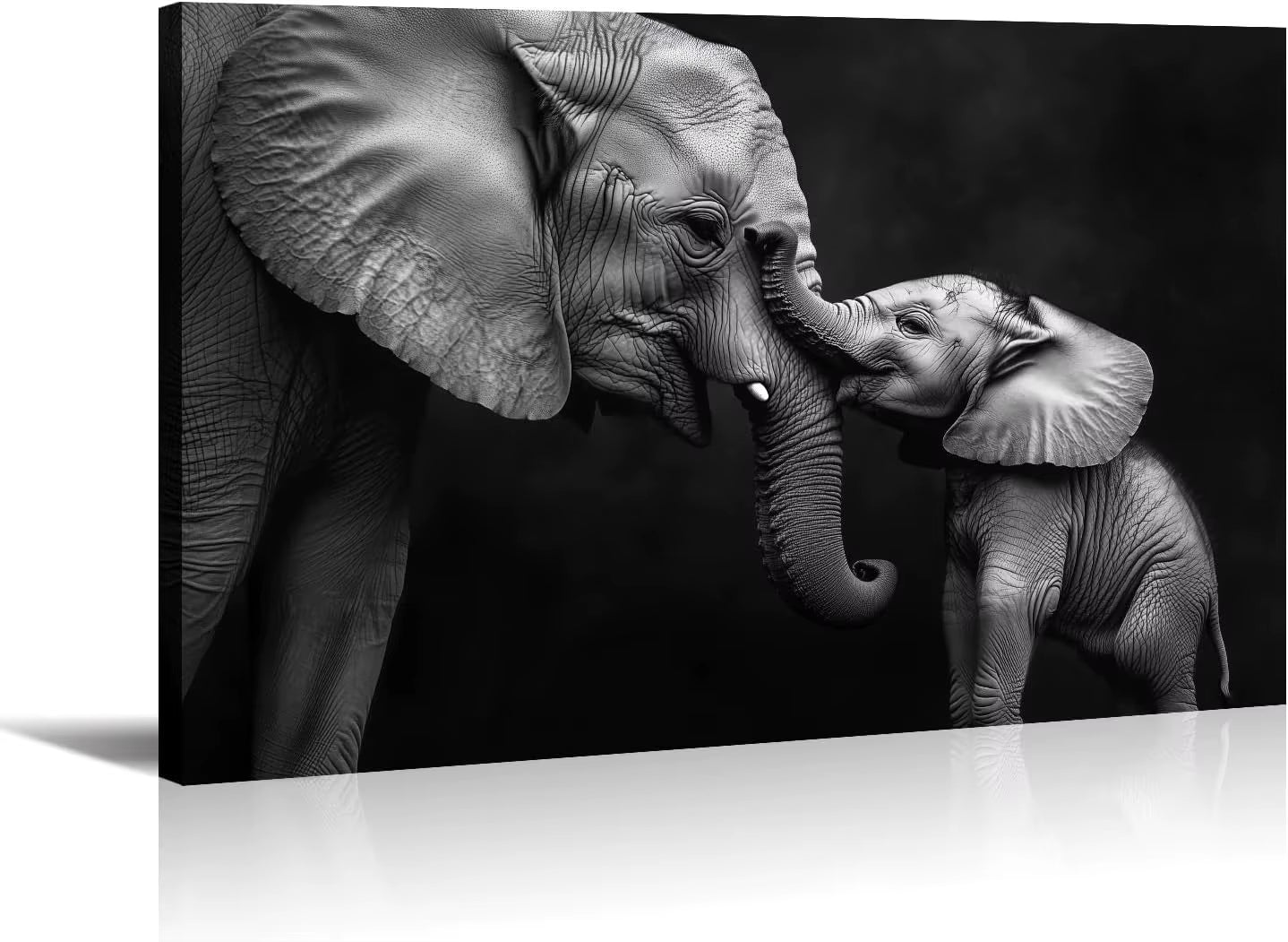 Large Lion Canvas Wall Art Lion & Lioness with Red Rose Flower Picture, Contemporary Animal Painting