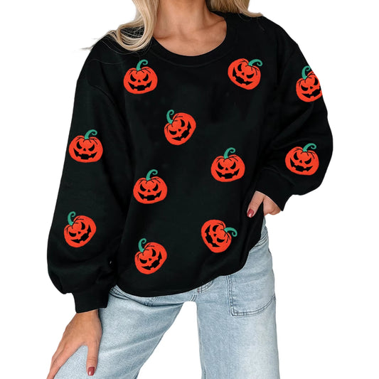 Women S Halloween Oversized Hoodie with Bat Print and Kangaroo Pocket Long Sleeve Pullover Sweatshirt