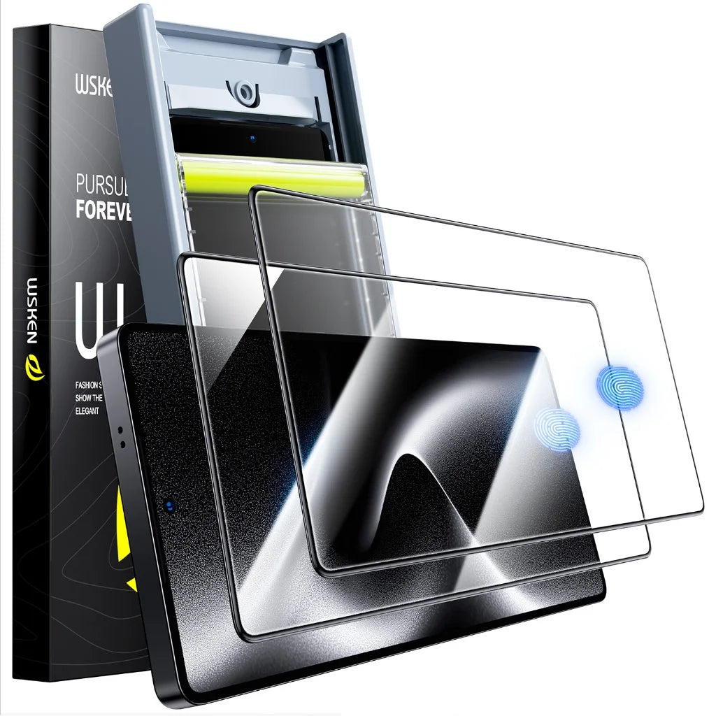 WSKEN for Samsung Galaxy S25 Ultra/S24U HD Screen Protector Full Cover Tempered Glass,Easy Install