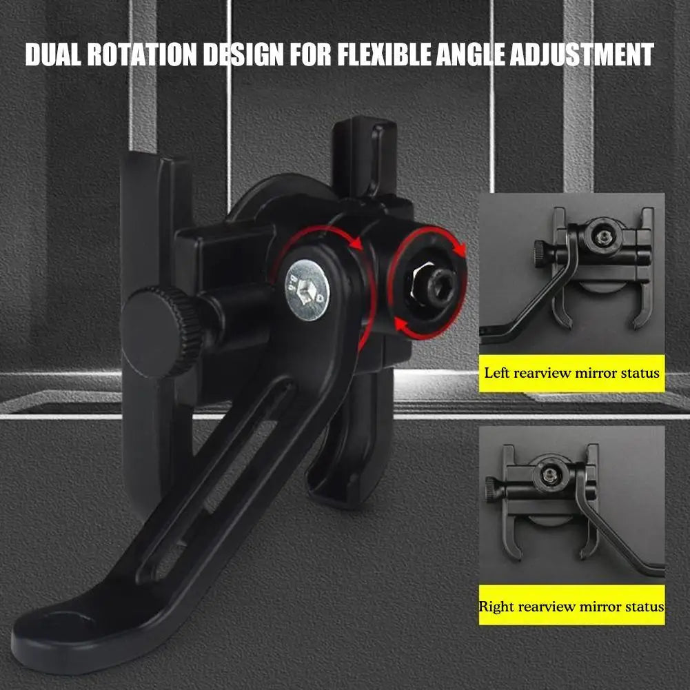 Motorcycle Mobile Phone Holder 360° Rotatable Aluminum Adjustable Bike Phone Holder Non-Slip Cycling GPS Bracket Clip Support