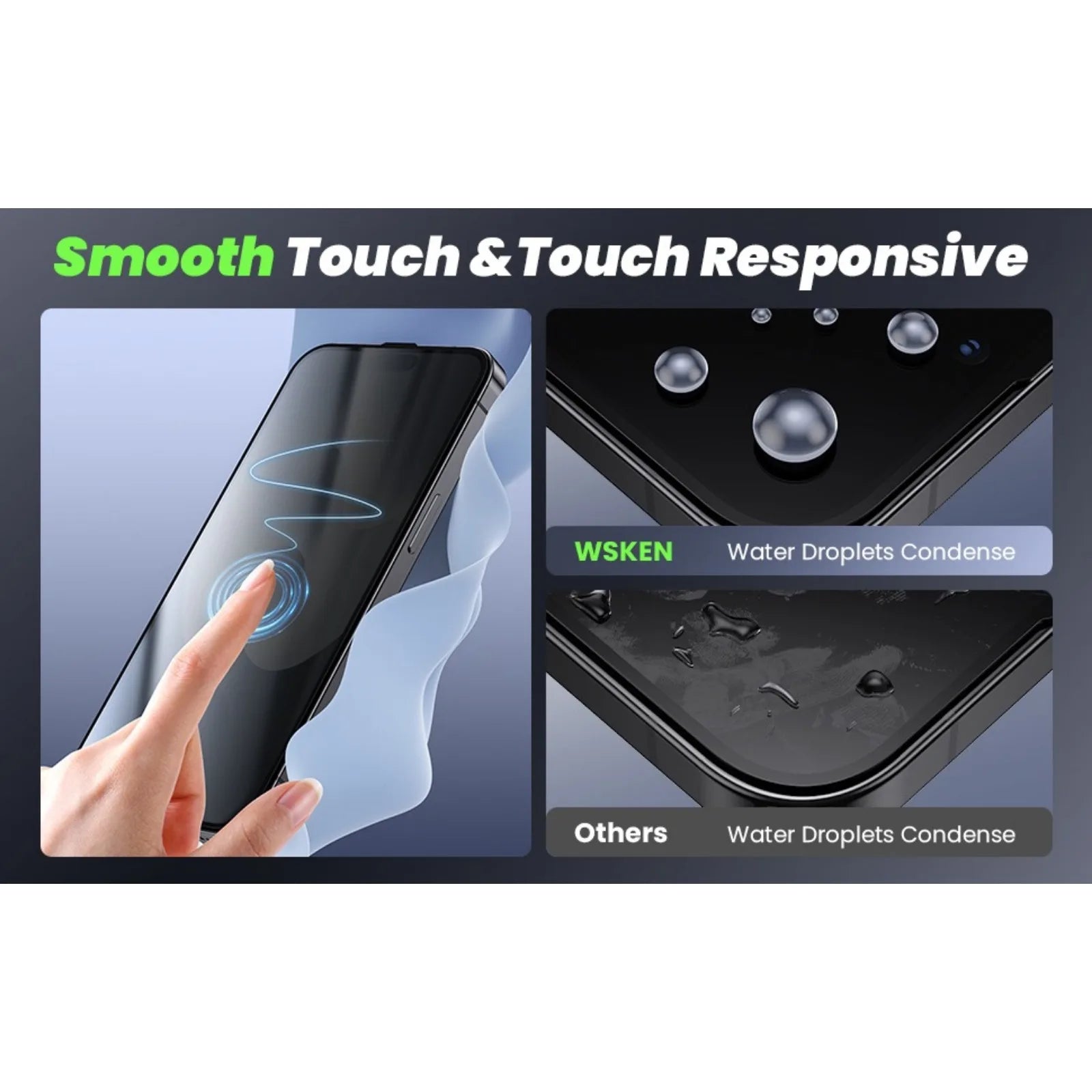 For Iphone ,Clear/Privacy Screen Protector Zero Bubble Auto Dust-Remove anti Glare Full Coverage Tempered Glass - 2 Pack