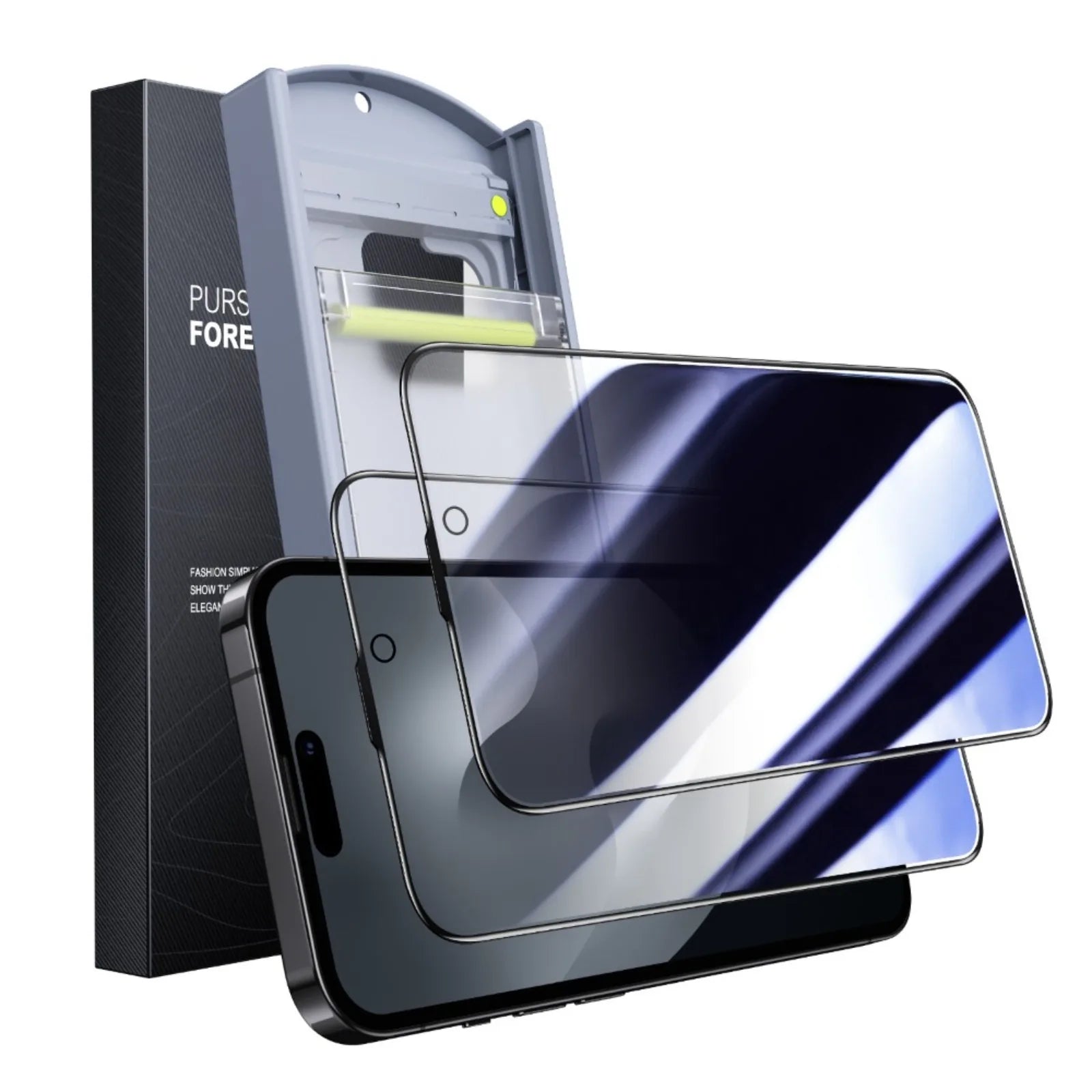 For Iphone ,Clear/Privacy Screen Protector Zero Bubble Auto Dust-Remove anti Glare Full Coverage Tempered Glass - 2 Pack