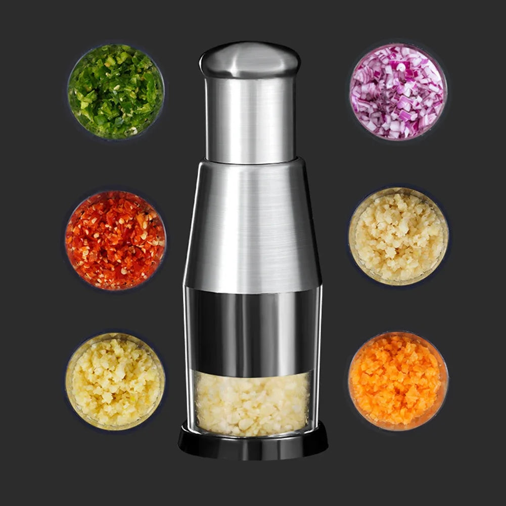 Stainless Steel Manual Hand Chopper Kitchen Tools Food Chopper Mini Garlic Mincer for Garlic Ginger Herbs Nuts