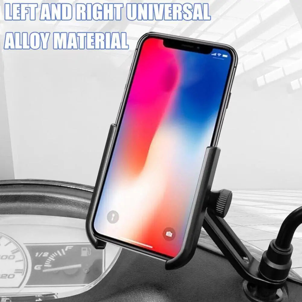 Motorcycle Mobile Phone Holder 360° Rotatable Aluminum Adjustable Bike Phone Holder Non-Slip Cycling GPS Bracket Clip Support