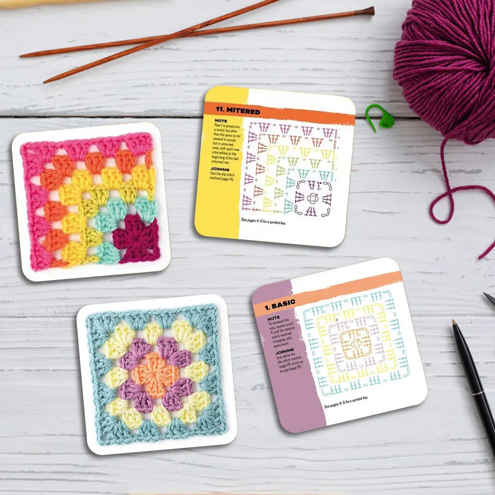 50Pcs/Box Mix Matchs Designs Crochet Cards DIY Knitted Pattern Cards Set for Adults DIY Grandma Knitted Pattern Set