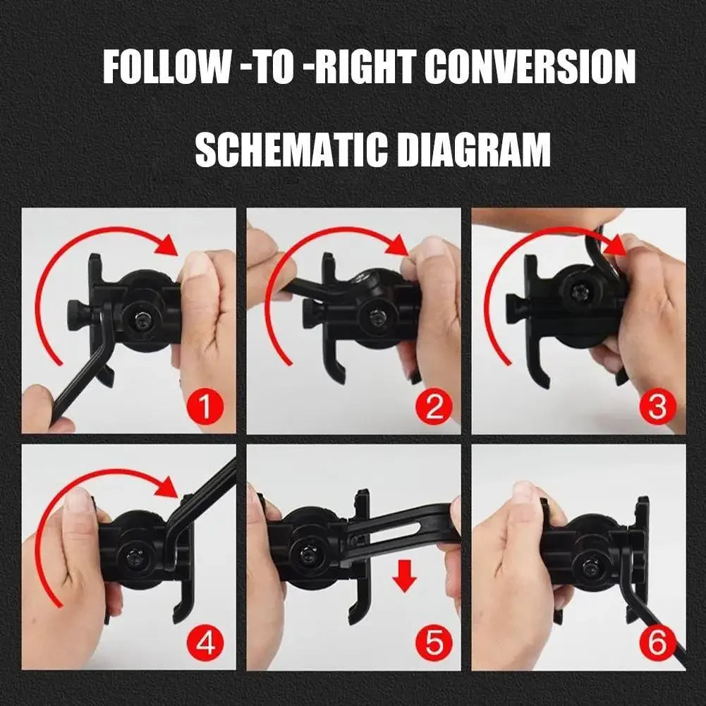 Motorcycle Mobile Phone Holder 360° Rotatable Aluminum Adjustable Bike Phone Holder Non-Slip Cycling GPS Bracket Clip Support