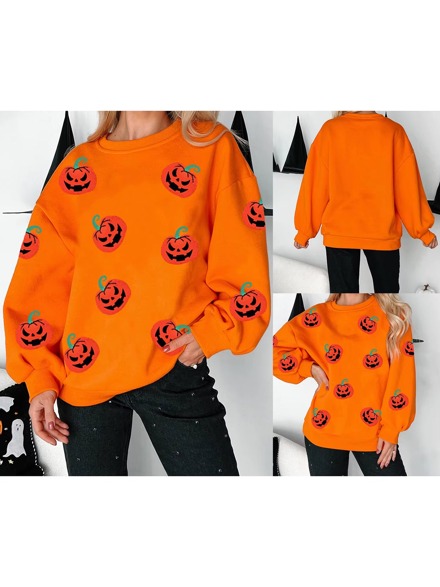 Women S Halloween Oversized Hoodie with Bat Print and Kangaroo Pocket Long Sleeve Pullover Sweatshirt