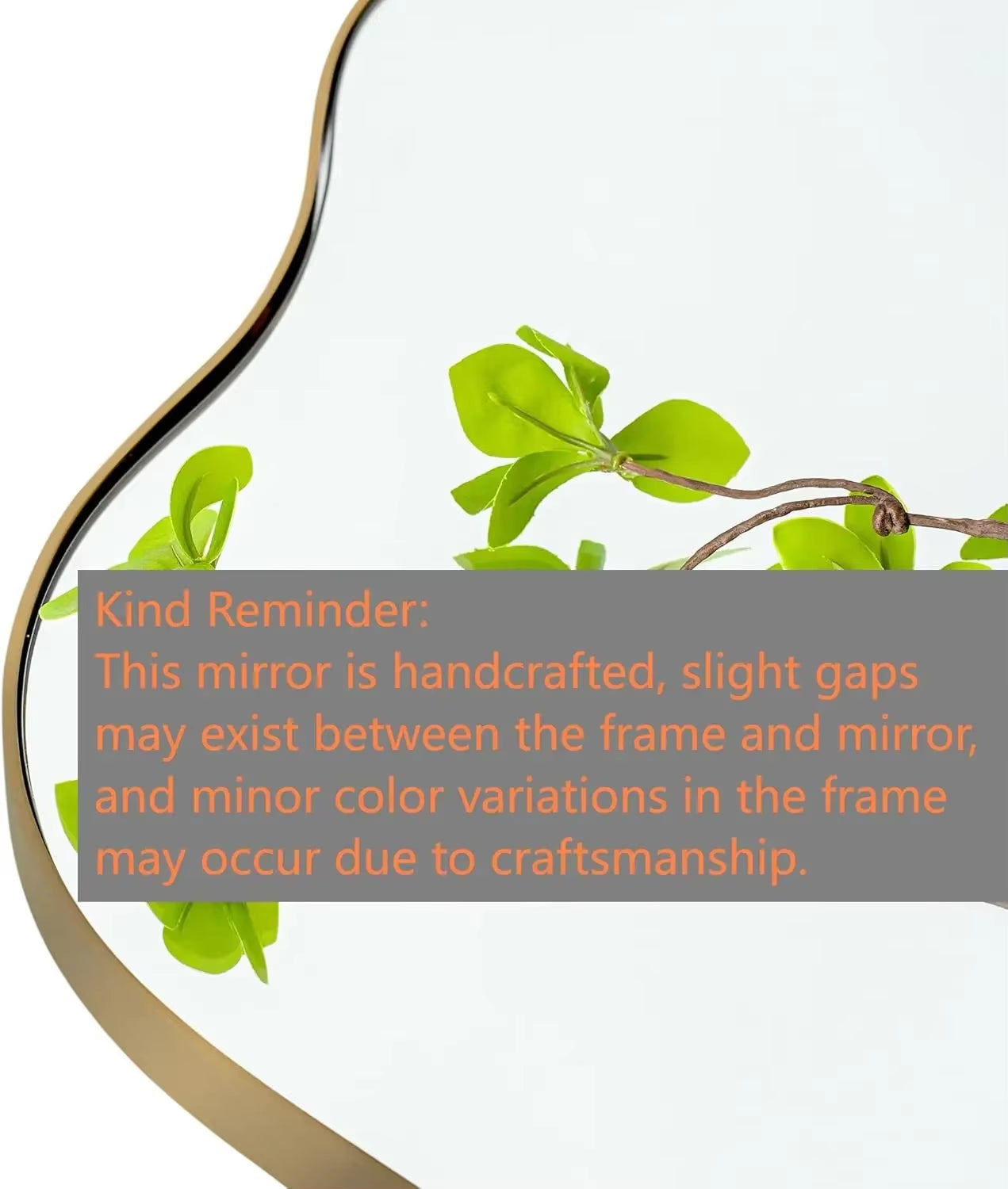 Irregular Wall Mirror Decorative, 20X36" Antique-Gold Mirror Wavy Accent Mirrors Asymmetrical Abstract Mirrors