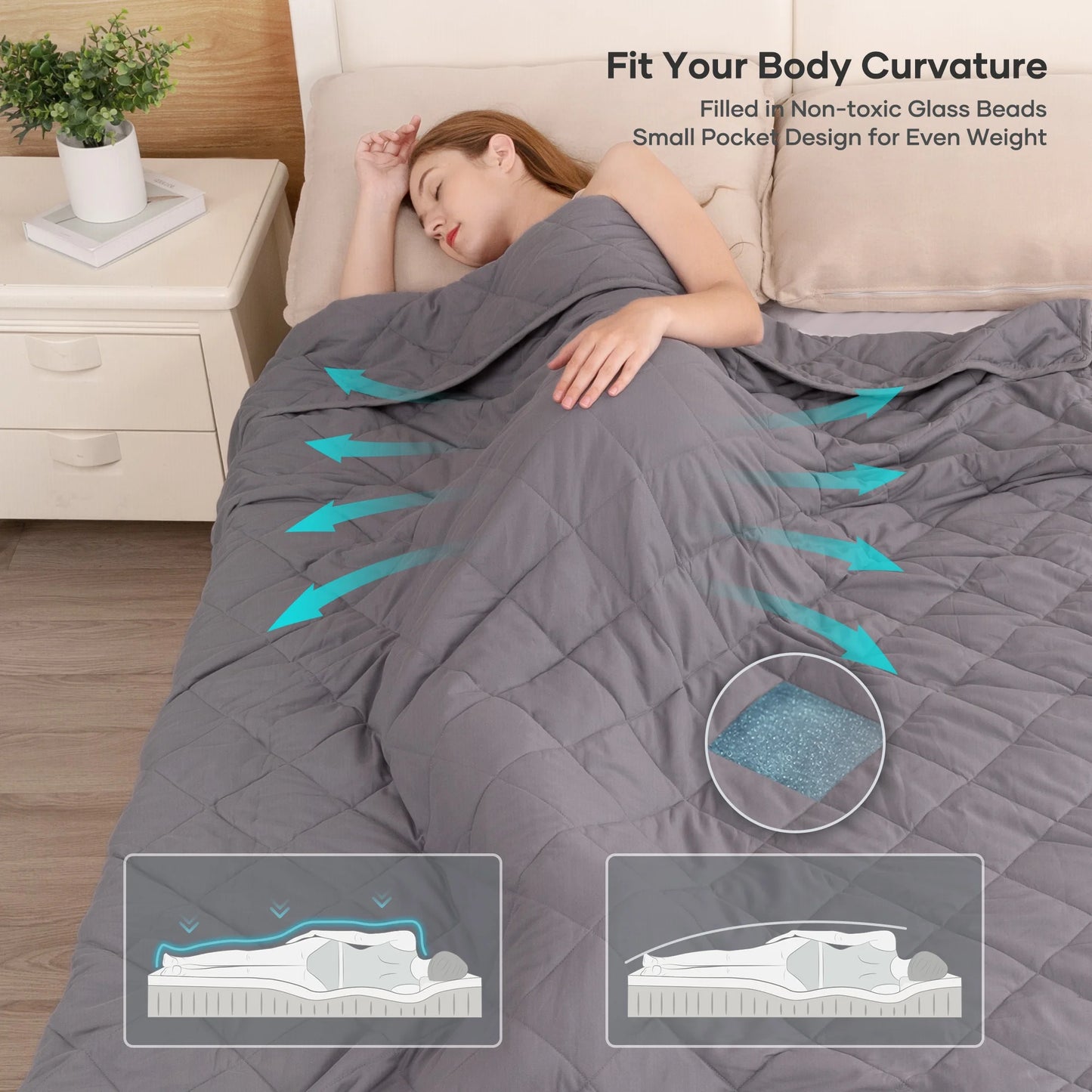 DreamWeight™ 18lb Weighted Blanket – Cooling Comfort for Deep Sleep
