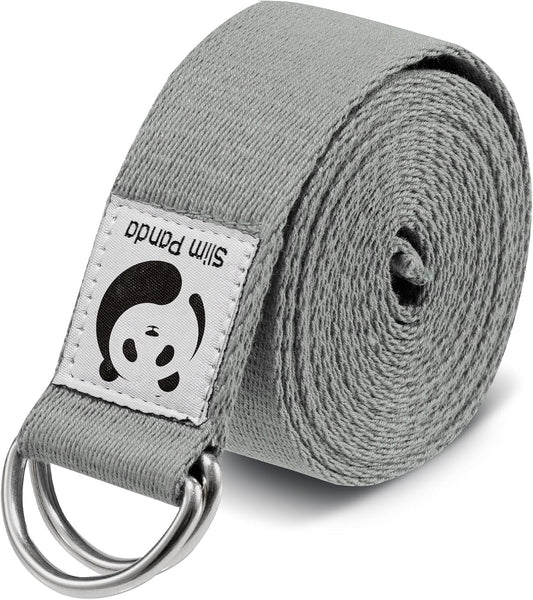 Slim Cotton Yoga Stretch Strap – Double D‑Ring Belt