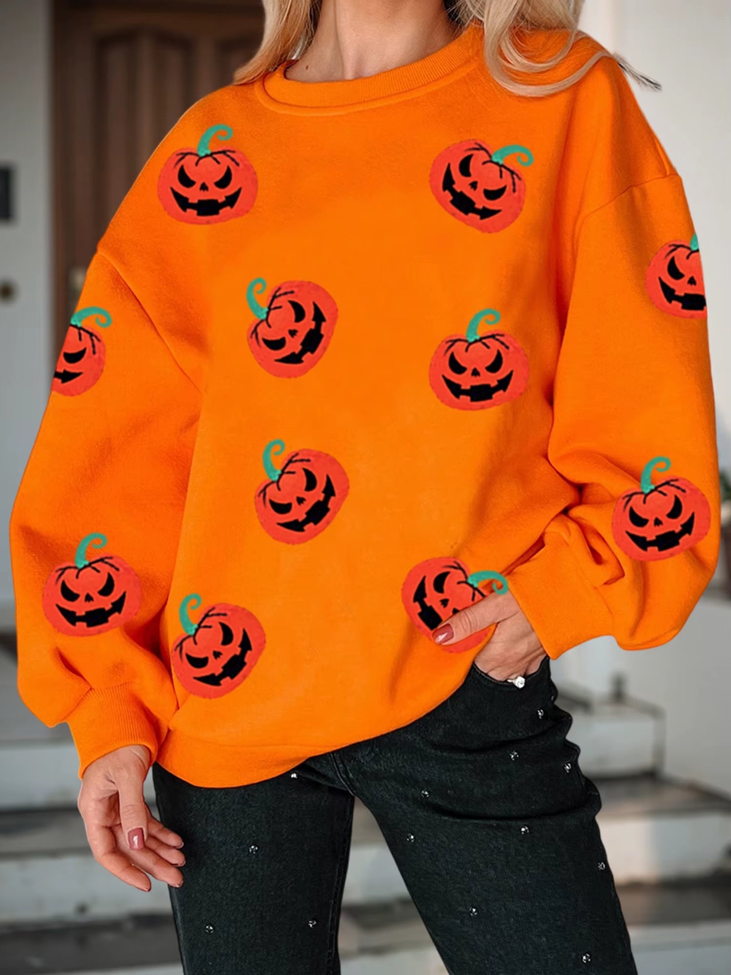 Women S Halloween Oversized Hoodie with Bat Print and Kangaroo Pocket Long Sleeve Pullover Sweatshirt